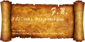 Füleki Mirandolina névjegykártya